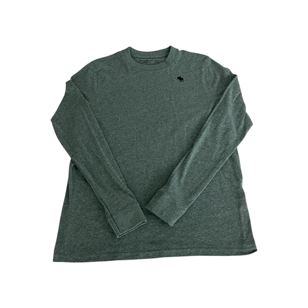 Abercrombie Kids Long Sleeve T-Shirt Kids 17/18 Green Heather Moose Logo